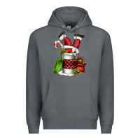 Rock Santa claus in a coffee cup Premium Hoodie - FaDigitalArtStudio