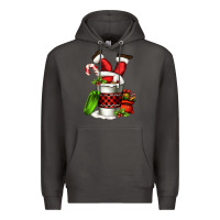 Smoke Santa claus in a coffee cup Premium Hoodie - FaDigitalArtStudio