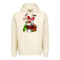 Tofu Santa claus in a coffee cup Premium Hoodie - FaDigitalArtStudio