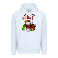 White Santa claus in a coffee cup Premium Hoodie - FaDigitalArtStudio