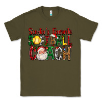 Army Green Santa's Favorite Softball Coach For Christmas Classic Tee - FaDigitalArtStudio
