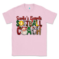 Bubblegum Pink Santa's Favorite Softball Coach For Christmas Classic Tee - FaDigitalArtStudio
