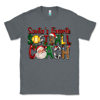 Charcoal Heather Santa's Favorite Softball Coach For Christmas Classic Tee - FaDigitalArtStudio