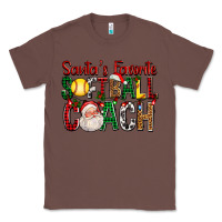Chestnut Santa's Favorite Softball Coach For Christmas Classic Tee - FaDigitalArtStudio