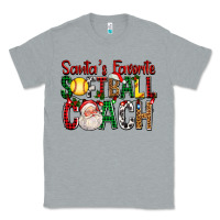 Heather Grey Santa's Favorite Softball Coach For Christmas Classic Tee - FaDigitalArtStudio