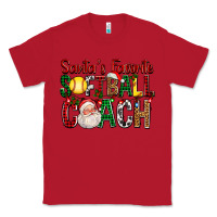 Red Santa's Favorite Softball Coach For Christmas Classic Tee - FaDigitalArtStudio