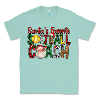 Seafoam Santa's Favorite Softball Coach For Christmas Classic Tee - FaDigitalArtStudio