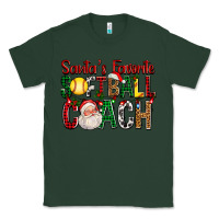 Sports Green Santa's Favorite Softball Coach For Christmas Classic Tee - FaDigitalArtStudio