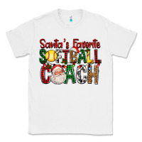 White Santa's Favorite Softball Coach For Christmas Classic Tee - FaDigitalArtStudio