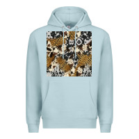 Blue Mist cowhide leopard seamless pattern Premium Hoodie - HRA Design Shop