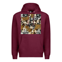 Burgundy cowhide leopard seamless pattern Premium Hoodie - HRA Design Shop