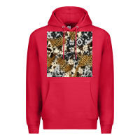 Cardinal cowhide leopard seamless pattern Premium Hoodie - HRA Design Shop