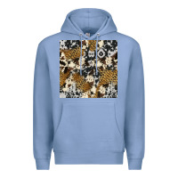 Colony Blue cowhide leopard seamless pattern Premium Hoodie - HRA Design Shop
