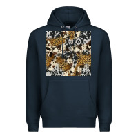 Navy cowhide leopard seamless pattern Premium Hoodie - HRA Design Shop