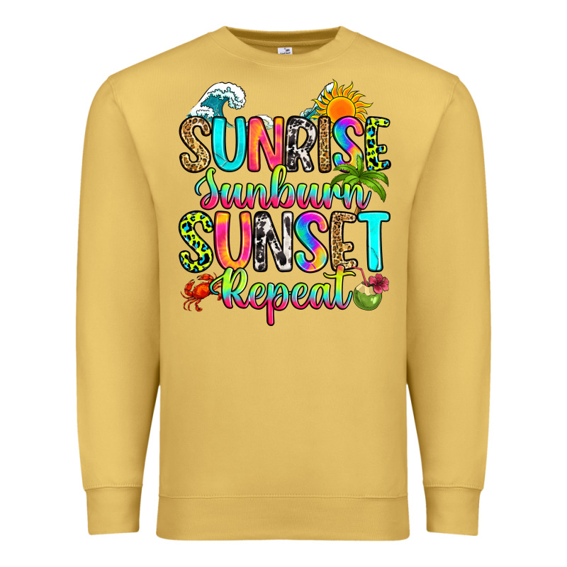 Sunrise Sunburn Sunset Repeat Premium Sweatshirt by RanaPortraitStore | Teevron