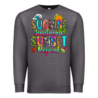 Charcoal Heather sunrise sunburn sunset repeat Premium Sweatshirt - RanaPortraitStore