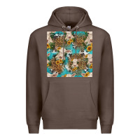 Coffee charolais cow and sunflowers seamless pattern Premium Hoodie - HRA Design Shop