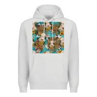 Dove Grey charolais cow and sunflowers seamless pattern Premium Hoodie - HRA Design Shop