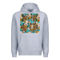 Heather Grey charolais cow and sunflowers seamless pattern Premium Hoodie - HRA Design Shop