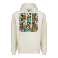 Oatmeal Heather charolais cow and sunflowers seamless pattern Premium Hoodie - HRA Design Shop