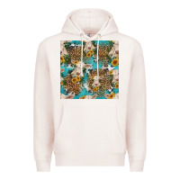 Pale Pink charolais cow and sunflowers seamless pattern Premium Hoodie - HRA Design Shop