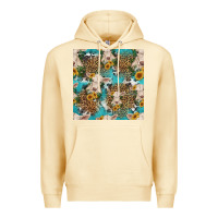 Pina Colada charolais cow and sunflowers seamless pattern Premium Hoodie - HRA Design Shop