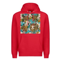 Red charolais cow and sunflowers seamless pattern Premium Hoodie - HRA Design Shop
