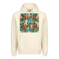 Sandshell charolais cow and sunflowers seamless pattern Premium Hoodie - HRA Design Shop
