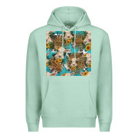 Seafoam charolais cow and sunflowers seamless pattern Premium Hoodie - HRA Design Shop