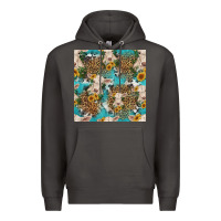 Smoke charolais cow and sunflowers seamless pattern Premium Hoodie - HRA Design Shop