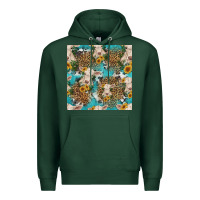 Sports Green charolais cow and sunflowers seamless pattern Premium Hoodie - HRA Design Shop