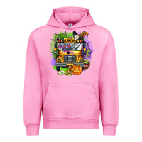 Fuchsia Pink halloween school bus Urban Hoodie - AdoDesignShop