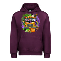 Mauve Wine halloween school bus Urban Hoodie - AdoDesignShop