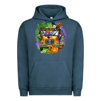 Pigment Midnight Navy halloween school bus Urban Hoodie - AdoDesignShop