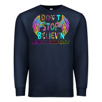 Navy don't stop believin' hold on to that feelin' Premium Sweatshirt - RanaPortraitStore