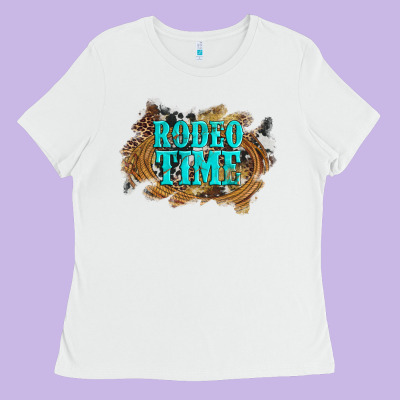 Rodeo Time  With Leopard And Cowhide Ladies Tee Designed By Artiststas