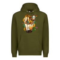 Army Green simmental cow bobba cup Premium Hoodie - FaDigitalArtStudio