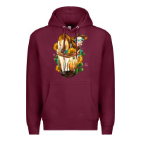 Burgundy simmental cow bobba cup Premium Hoodie - FaDigitalArtStudio