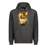 Charcoal Heather simmental cow bobba cup Premium Hoodie - FaDigitalArtStudio