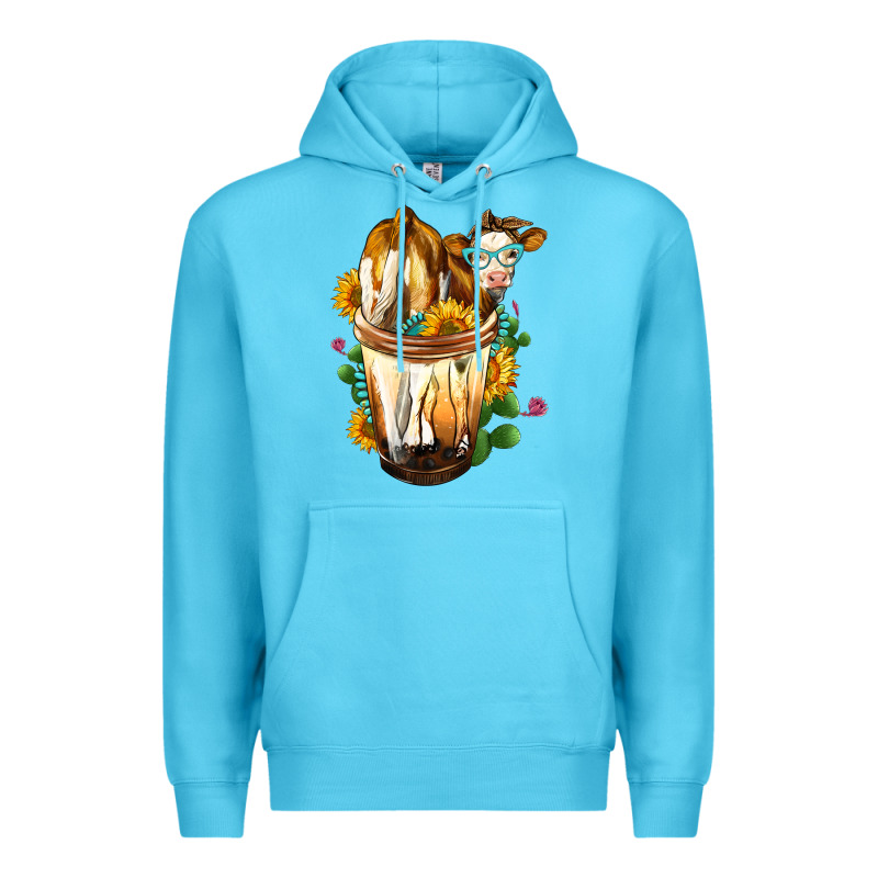 Simmental Cow Bobba Cup Premium Hoodie by FaDigitalArtStudio | Teevron