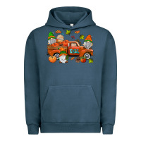Pigment Midnight Navy fall gnomes truck Urban Hoodie - AdoDesignShop