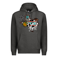Charcoal Heather tx yall western Premium Hoodie - CowhideDigitalArt