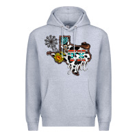 Heather Grey tx yall western Premium Hoodie - CowhideDigitalArt