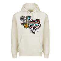 Oatmeal Heather tx yall western Premium Hoodie - CowhideDigitalArt