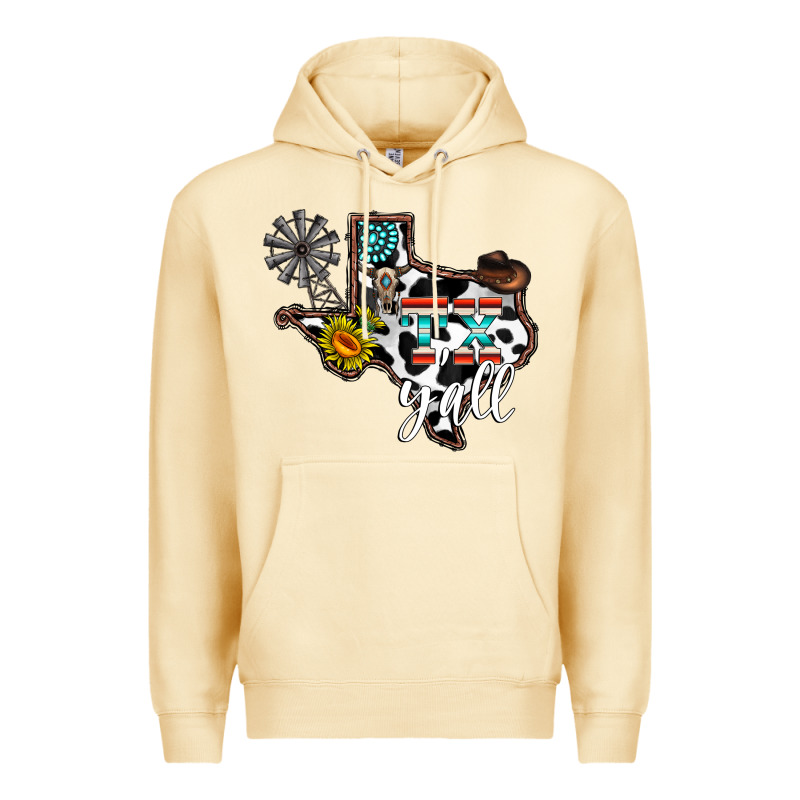 Tx Yall Western Premium Hoodie by CowhideDigitalArt | Teevron