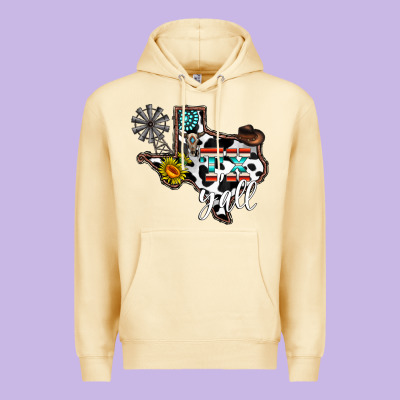 Tx Yall Western Premium Hoodie Designed By Cowhidedigitalart