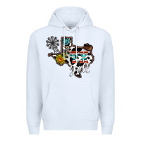 White tx yall western Premium Hoodie - CowhideDigitalArt