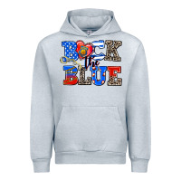 Heather Grey back the blue Urban Hoodie - AdoDesignShop