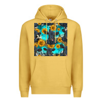Antique Gold black angus and sunflowers seamless pattern Premium Hoodie - HRA Design Shop