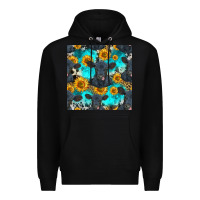 Black black angus and sunflowers seamless pattern Premium Hoodie - HRA Design Shop